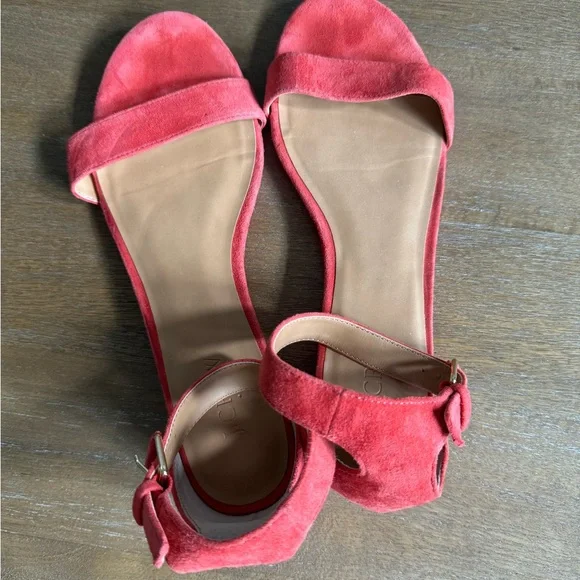 J.Crew Hadley Suede ankle-strapped sandals in Warm Cerise - Picture 3 of 3